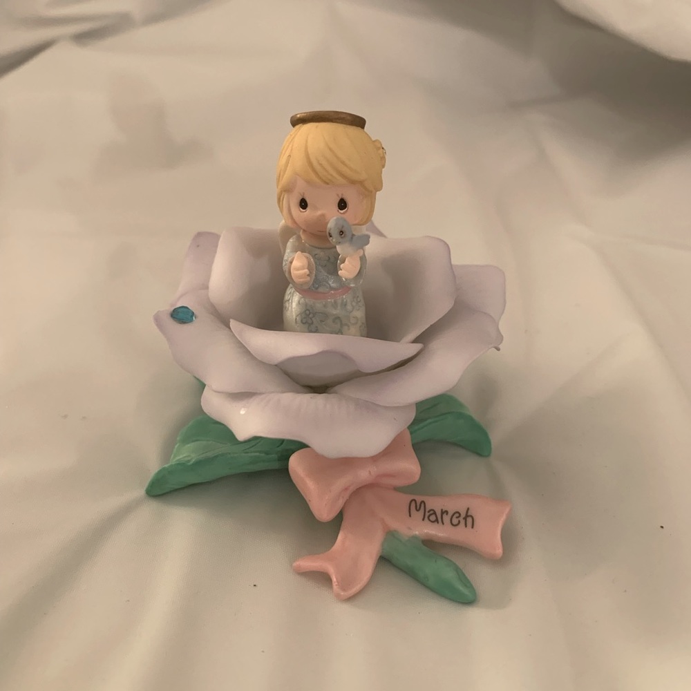 Precious Moments Monthly Blossoms Figurine (March).